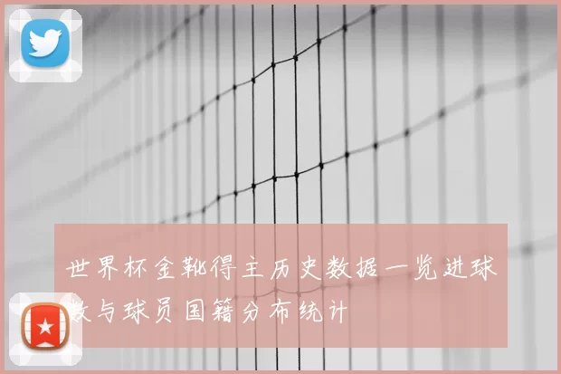 世界杯金靴得主历史数据一览进球数与球员国籍分布统计